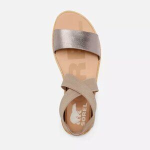 Sorel women's Ella II sandals flat 6 cute metallic
